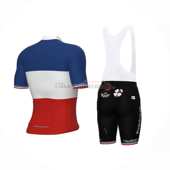2024 Abbigliamento Ciclismo Groupama-FDJ Rosso Bianco Blu Manica Corta e Salopette